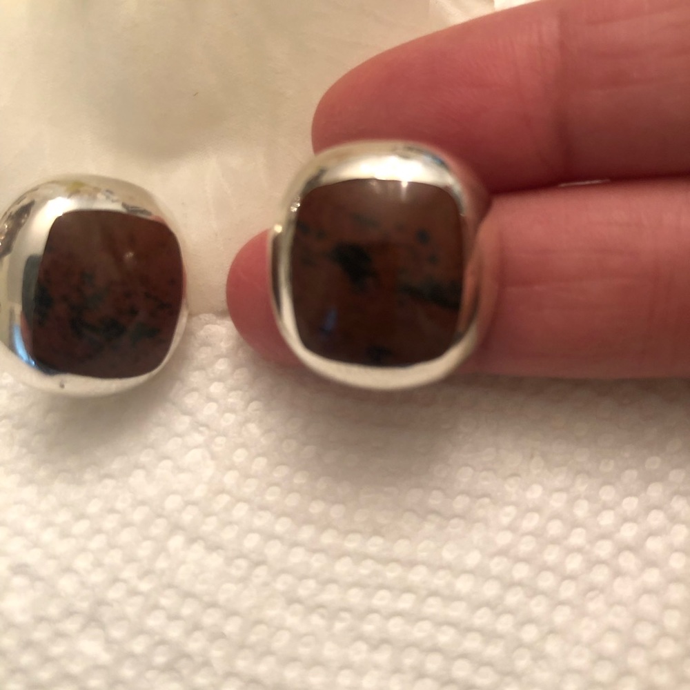 Vintage 925 Solid Sterling Silver Stud Earrings - Picture 3 of 7